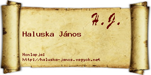 Haluska János névjegykártya