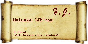 Haluska János névjegykártya